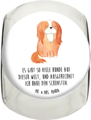 Produktbild von Mr. & Mrs. Panda Kaffeedose Hund Cavalier King Charles Spaniel XL 2000ml - Weiß - Geschenk, Aufbewahrungsdose, Bester, glasbehälter, Sprüche, Spruch, Vorratsbehälter