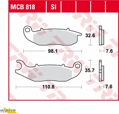 Produktbild von TRW Bremsbelagsatz MCB818 Tango 250 CRE125RR CRF250M MD38 Terra 125 TS Medley 125 MA0B EC250F