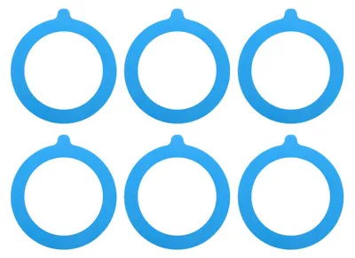 Silikon-Dichtringe für Gläser, blau, 6 Stück, Ø 73/95 mm