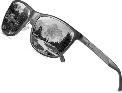 Immagine prodotto di Occhiali da sole polarizzati da uomo retro vintage protezione UV400 montatura in metallo 8200