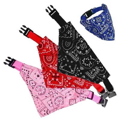 Produktbild von 3er-Set Verstellbare Bandanas für Hunde & Katzen – Dreieckstuch-Halsband & Schal, modische Accessoires für Haustiere, M