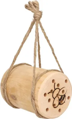 Produktbild von Insektenhotel BIenenparadies MKW Mini ECO - Insektenhaus aus massivem Laubholz - Wetterfest - für Wildbienen & Marienkäfer