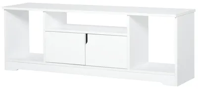Produktbild von HOMCOM TV Schrank TV-Ständer mit Schrank und Offene Regale Weiß