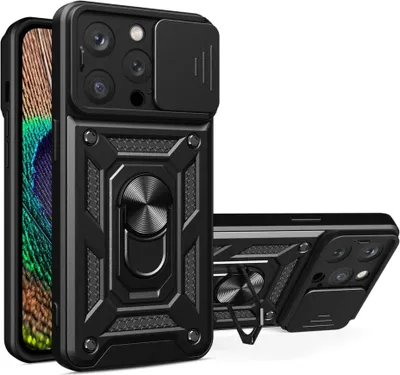 Obrázek produktu pro Pouzdro na fotoaparát HQWear Hybrid Armor Camshield pro iPhone 15 Pro – černé