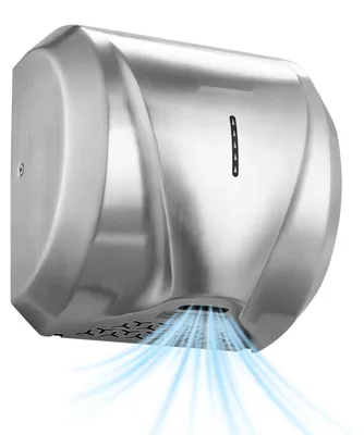 Produktbild von Elektrischer Händetrockner - Wandmontage 1800 W Edelstahl - Hochgeschwindigkeit - Schnelltrocknend - HEPA-Filter - IPX4 - Infrarotsensor - Für WC & Bad