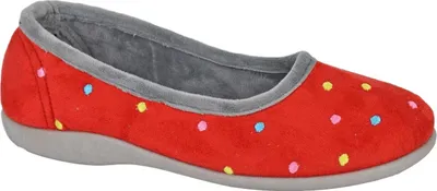 Produktbild von Sleepers - "Isla" Punktemuster Hausschuhe für Damen DF4594 (37 EU) (Rot/Grau)