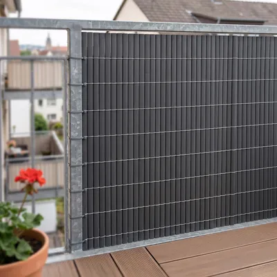 Produktbild von PVC Sichtschutzmatte ’Cefalu’ mit Kabelbinder 100 x 300 cm Lamellenbreite 16mm Anthrazit