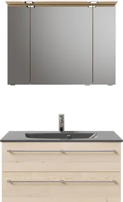 Produktbild von PELIPAL Serie 6025 SET-045-096 Block bestehend aus: Waschtisch, Waschtischunterschrank, Spiegelschrank  / 97cm