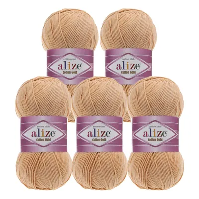 Produktbild von 5 x 100g Strickgarn Alize Baumwolle Gold Uni Klassikgarn Häkelgarn Strick-Wolle