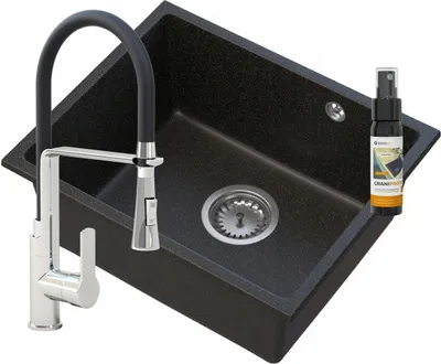 Produktbild von Manado Gold Unterbaubecken Chrom + Vegas Wasserhahn