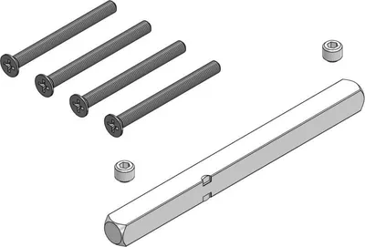 Produktbild von Griffwerk Vollstiftset zur Türstärkeerweiterung für Garnituren -BB & PZ & OS für Schraubtechnikgarnituren (GK3 & GK4 - mit Zink), Edelstahl (matt), 45 - 50 mm