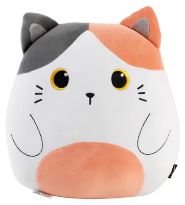 Immagine prodotto di Cuscino decorativo a forma di gatto - Cuscino in peluche arancione, ideale per il soggiorno o la camera da letto