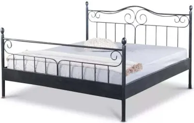 Produktbild von Metallbett Virgina – 180 x 200 cm / schwarz-silber-gewischt