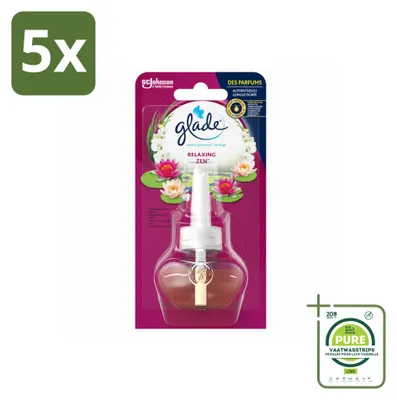 Immagine prodotto di 5 flaconi di olio profumato elettrico Glade, fragranza "Relaxing Zen" - confezione grande - 5 pezzi