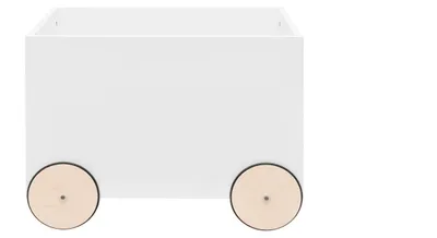 Produktbild von raumhirsch Spielzeugkiste LOTTA auf Rollen mit Seil Spielzeugtruhe Aufbewahrungsbox Kiste für Kinderzimmer Weiss