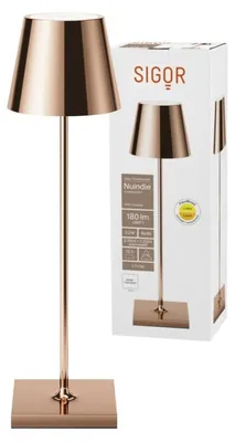 Produktbild von Nuindie LED Akku Tischleuchte Außentischleuchte IP54 Sigor Tischlampe kupfer