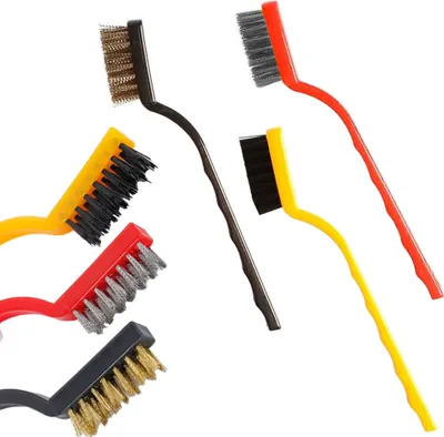 Produktbild von 3x Drahtbürste Reinigungsbürste Metallbürste Messing Nylon Edelstahl Bürste Set