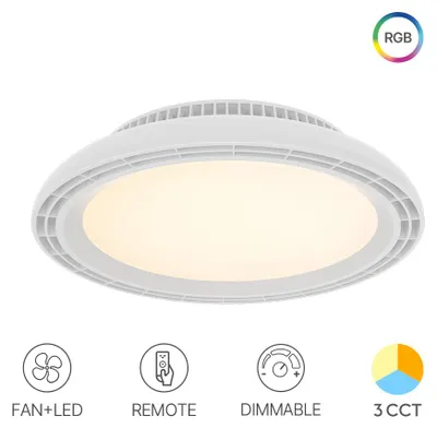 Immagine prodotto di Ventilatore da soffitto Braytron con illuminazione a LED da 24 W, bianco