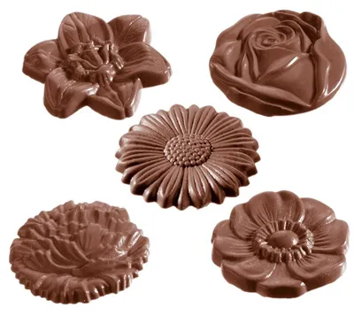 Immagine prodotto di Stampo per cioccolato - Fiori rotondi, 5 figure