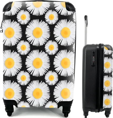Produktbild von MuchoWow® MuchoWow® Koffer Handgepäck Trolley Rollkoffer Kleine Reisekoffer mit 4 Rollen - Muster - Gänseblümchen - Blumen - Mädchen - Kinder - Kinder - Cabin Size < 55x40x23 cm & 55x40x20 cm - Fotoko