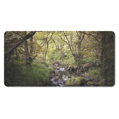 Produktbild von MuchoWow® Mauspad Mousepad Hirsch - Baum - Wald 60x30 cm - Mousepads - Maus Mat - Pad - Mausunterlage - Nachhaltig