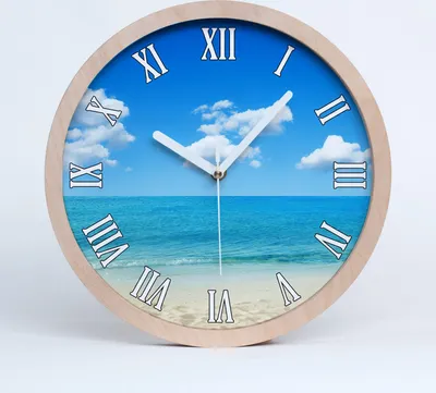 Produktbild von Holzuhr 20fi cm wanduhr - weiße Spitzen - Paradies-Strand