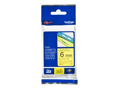 Obrázok produktu pre Brother TZE-611 čierna na žltej páske na výrobu štítkov