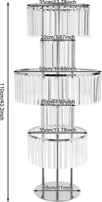 Produktbild von Blumenständer - 5-stufiger Ständer - 110 cm Höhe - Acryl - Für Hochzeit & Party - Silber