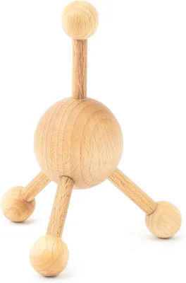 Produktbild von Triggerpunktmassagegerät, Massagespin aus Holz, ergonomisches Design, für Rücken, Nacken, Schulter, für