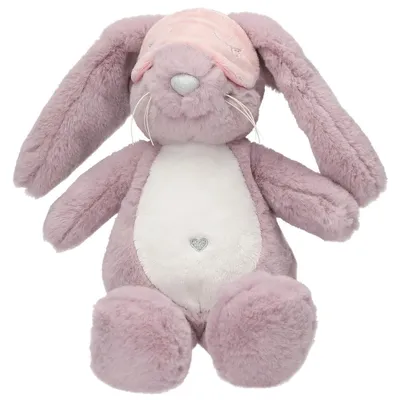 Produktbild von Princess Mimi - Kuscheltier Hase in Lila, mit Schlafmaske, langen Ohren und Glitzer, ca. 29 cm