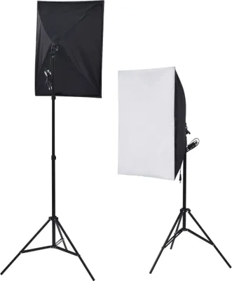 Zdjęcie produktu dla zestaw studyjny vidaXL z lampami softbox, tłem i reflektorem
