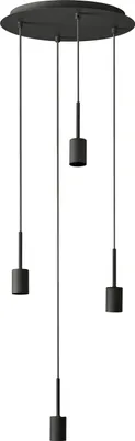 Produktbild von OSRAM Pendelleuchte Decor Needle Pendant Plate 4xE27 Dark Grey 4058075848481