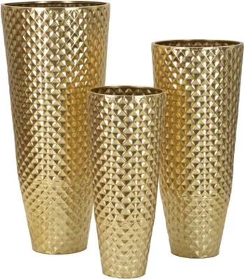 3er Set Vasen Glotty verschiedene Größen Metall Gold_Natur24