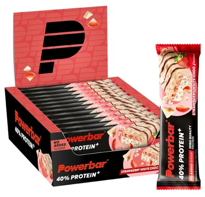 Produktbild von Powerbar - 40% Protein+Crisp 12x 40g - Erdbeer - Weiße Schokolade