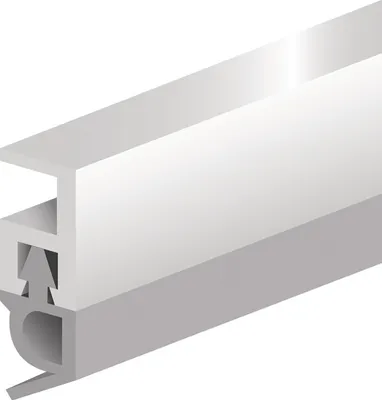 Produktbild von Abdichtungsschiene PTS-AR L.2100mm B.5mm Ku.blk weiß m.Weich PVC-Lippe ELLEN