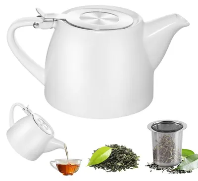 Image de Théière en céramique noire avec infuseur, 500 ml, accessoires pour le thé