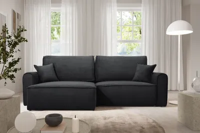 Produktbild von Furnisell Ecksofa L Form Cord Sofa "MARTIN", Schwarz