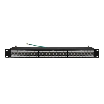 Produktbild von 19" Patchpanel 1HE, 24xRJ45 CAT6A FTP, geschirmt, schwarz