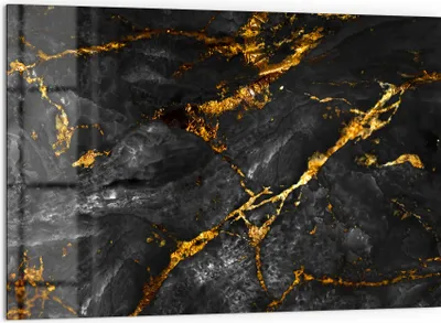 Produktbild von DEQORI Küchenrückwand Glas 60x40 cm 'Veredelter Naturstein' Spritzschutz Bad Rückwand