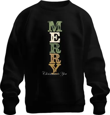 Produktbild von MERRY Christmas to You Weihnachten Weihnachtsgeschenk Vintage Uni Sweatshirt Pullover, Schwarz, XXL