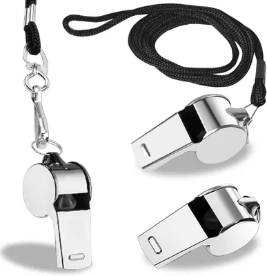3 Stück Edelstahlpfeife mit Lanyard für Sport und Training