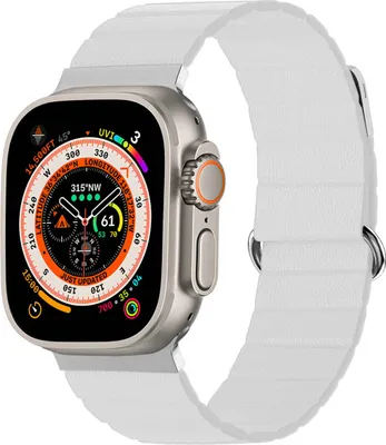 Produktbild von imoshion Magnetlederarmband für Watch Series 1 - 11 / SE / Ultra (44/45/46/49 mm) - Weiß