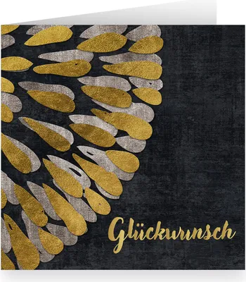 Produktbild von Edle XL Grusskarte mit großer Glücks Blüte: Glückwunsch