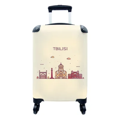 Obrázok produktu pre Kufrík Ručná batožina na kolieskach Malý cestovný kufor so 4 kolieskami Gruzínsko - Panoráma - Tbilisi - Veľkosť kabíny < 55x40x23 cm & 55x40x20 cm -
