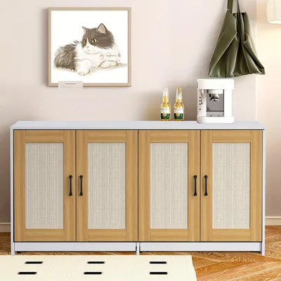 Immagine prodotto di Armadio per lettiera - Nascondiglio per lettiera - Mobile per lettiera - Casa per gatti - Armadio contenitore - Bianco - Per due gatti