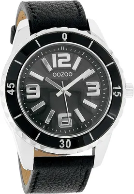 Produktbild von Oozoo Armbanduhr schwarz Leder Vintage Series Analog-Quarzuhr UOC4274A