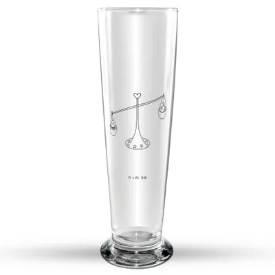 Produktbild von Mr. & Mrs. Panda Bierglas Sternzeichen Waage - Transparent - Geschenk, Bierbecher, Glasbecher, Glasbierglas, Gleichgewicht, Biene, Hummel, Marienkäfer, Trinkglas