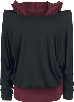 Produktbild von Black Premium by EMP Damen schwarzes lockeres Langarmshirt mit Top XL