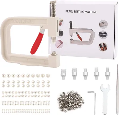Productafbeelding van Parel instelmachine genageld kraal machine DIY handgemaakte kralen klinknagel bevestigingsmachine met 150 stuks imitatie parel acryl kralen in 5