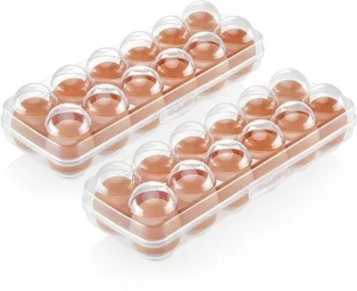 Immagine prodotto di Contenitore per uova da frigorifero, set da 12 pezzi, trasparente, adatto al contatto con gli alimenti